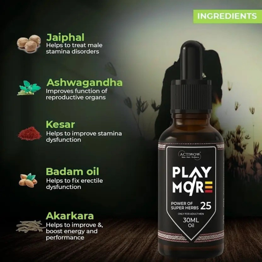 Actiwow Play More Capsules & Oil Combo | Free Vitality Booster Actiwow