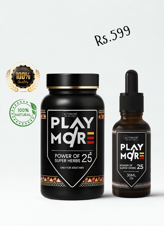 Actiwow Play More Combo – Power of 25 Super Herbs | Get Play More Oil Worth ₹599 Free! Actiwow