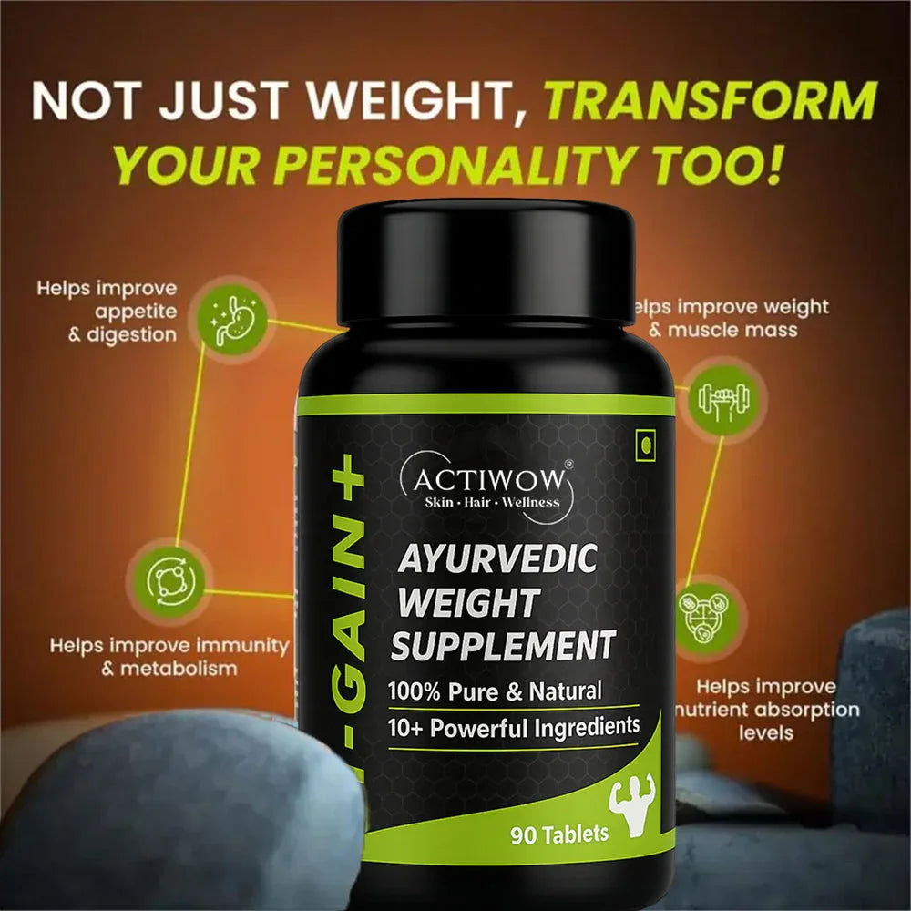 Actiwow	iGain+ Ayurvedic Weight Supplement Tablets (90 Tablets) Actiwow