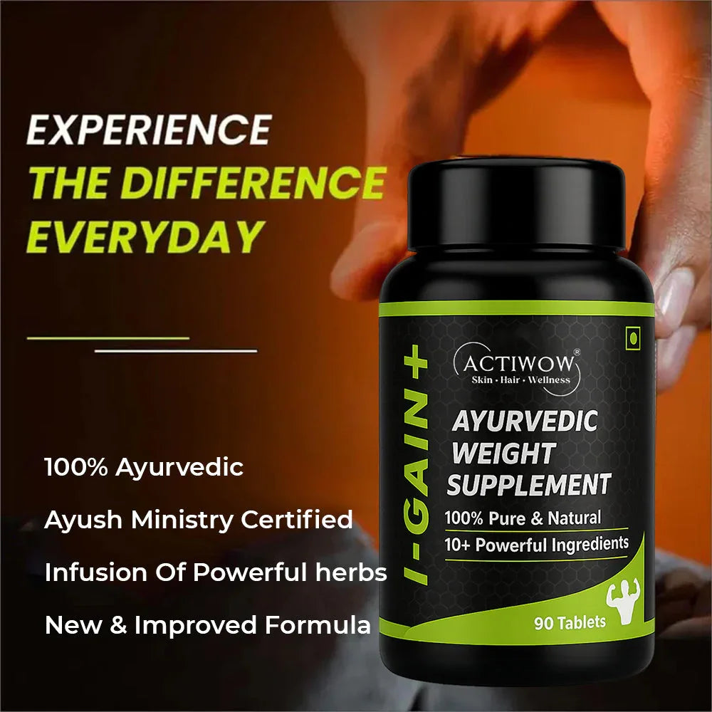 Actiwow	iGain+ Ayurvedic Weight Supplement Tablets (90 Tablets) Actiwow