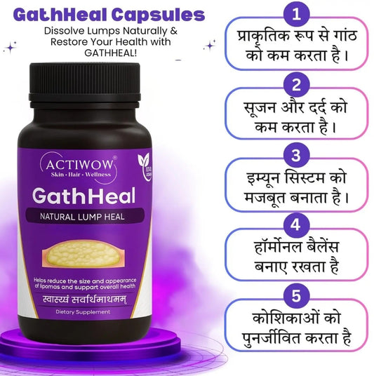 ACTIWOW GathHeal Herbal Oil for Painful Gaath (Lumps) Support, Natural Body Massage Oil for Neck, Arm, Back & Thigh Care |